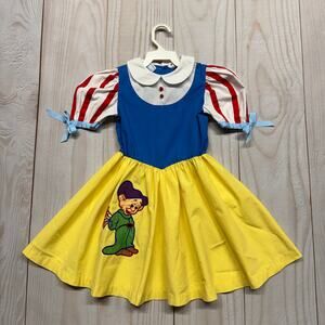 Vintage Rare Disney Character Fashions Snow White Dress & Dopey On Skirt Size 6X